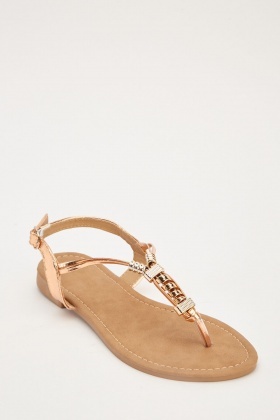 gold metallic flip flops sandals