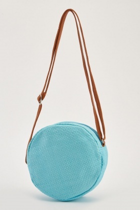 round basket weave bag