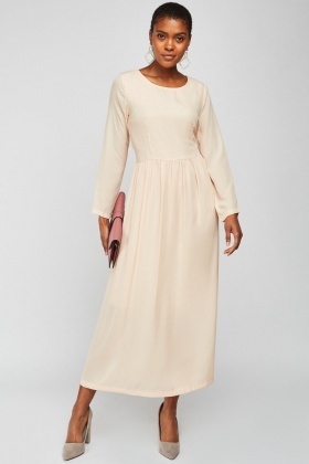 maxi chiffon dress with sleeves