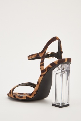 leopard clear heels