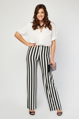 high waisted striped trousers