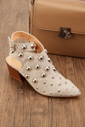 grey cut out ankle boots