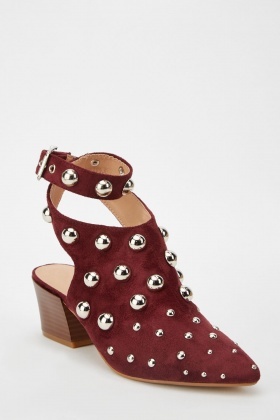 studded cut out ankle boots