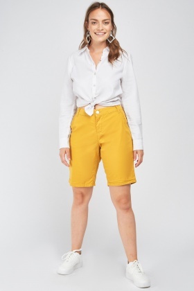 mustard chino shorts