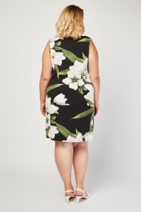 tropical print shift dress