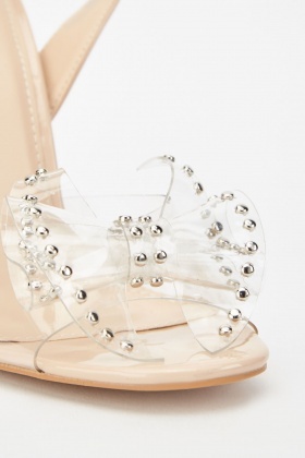 transparent studded heels