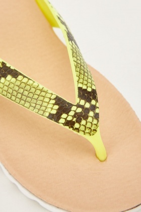snake print flip flops