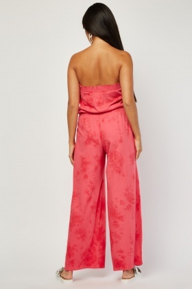 strapless flared jumpsuit