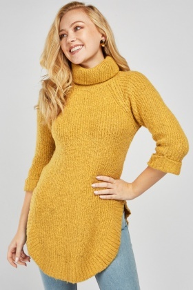 mustard roll neck jumper