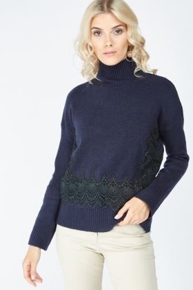 lace trim jumper