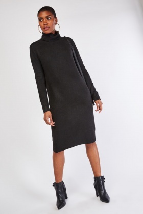 midi black jumper dress