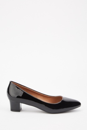 PVC Low Block Heel Pumps - Just $6