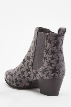 patterned chelsea boots