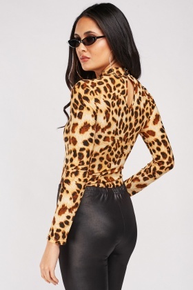 leopard print full bodysuit