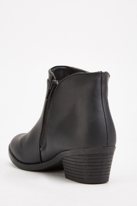 block heel zip side ankle boots