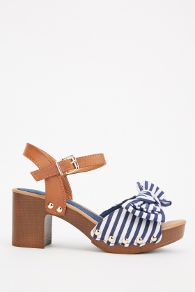 striped bow sandals