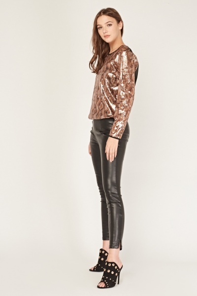 Download Mock Croc Sequin Front Top - Just $3