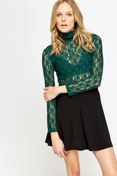 High Neck Lace Top - Just $1
