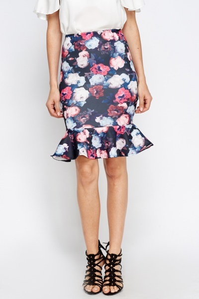 Fish Tail Floral Skirt - Just $7