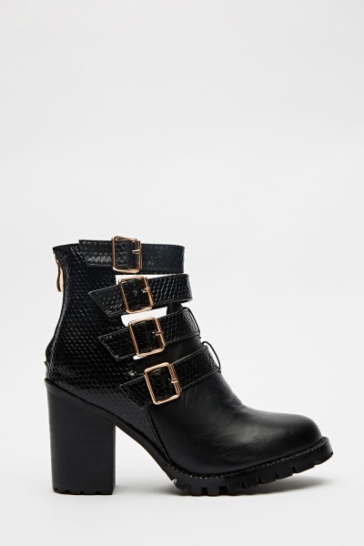 Cut Out Buckle Side Boots - Just $7