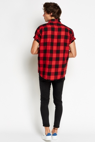 Red Checked Short Sleeve Shirt - Just $7