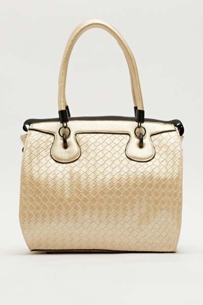 Woven Textured Embossed Handbag - Just $7
