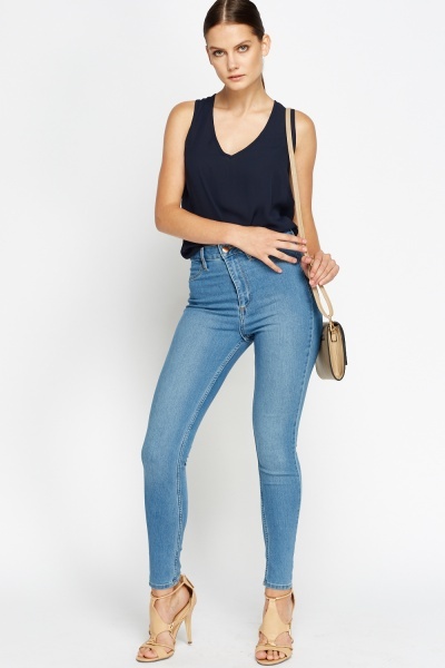 High Waist Skinny Fit Jeans - Just $7
