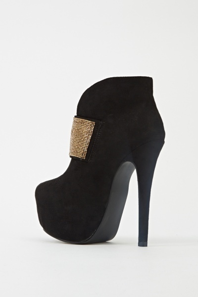 Diamante Encrusted Heeled Boots - Just $1