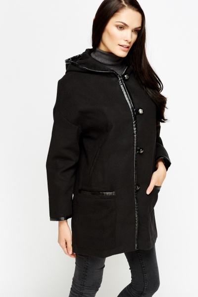 Button Front Hooded Coat - Just $7