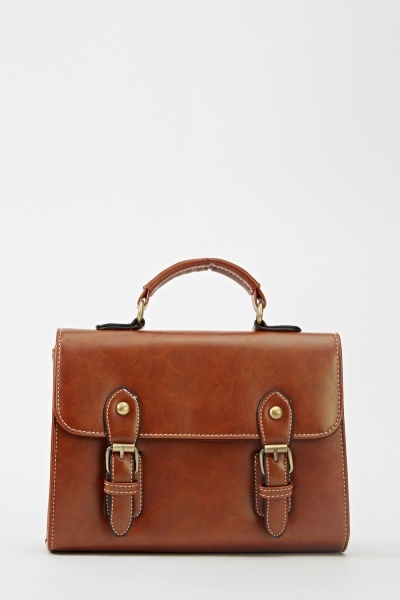 faux leather satchel