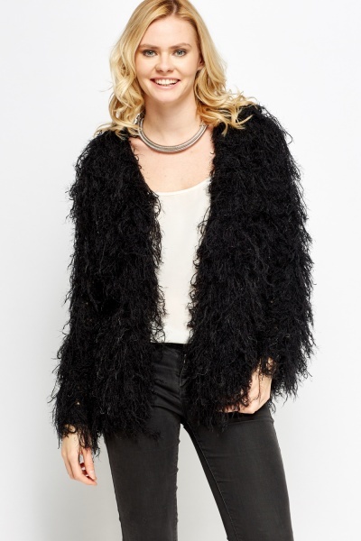 Fluffy Cropped Jacket - Just $7