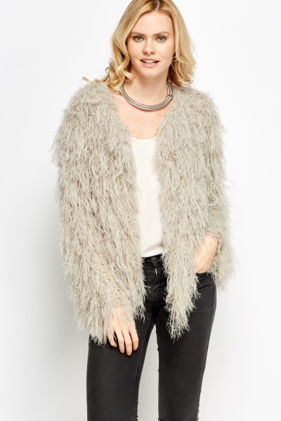 Fluffy Cropped Jacket - Just $7