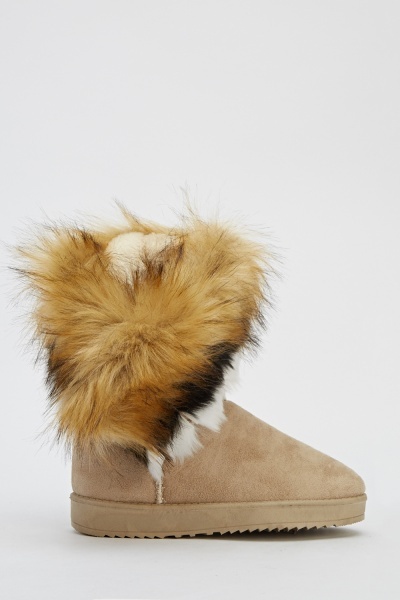 Faux Fur Ankle Boots - Just $7