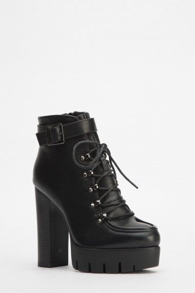 High Block Heel Ankle Boots - Just $7