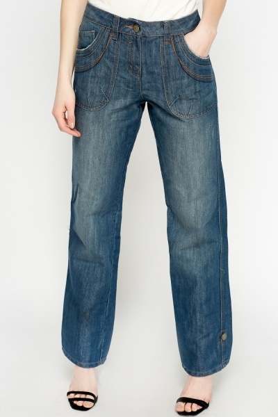 Straight Leg Wide Jeans - Just $7