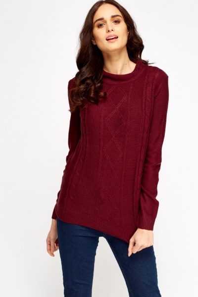 High Neck Cable Knit Jumper - Just $7