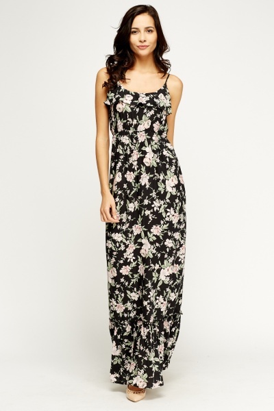 Floral Print Long Cami Dress - Just £5