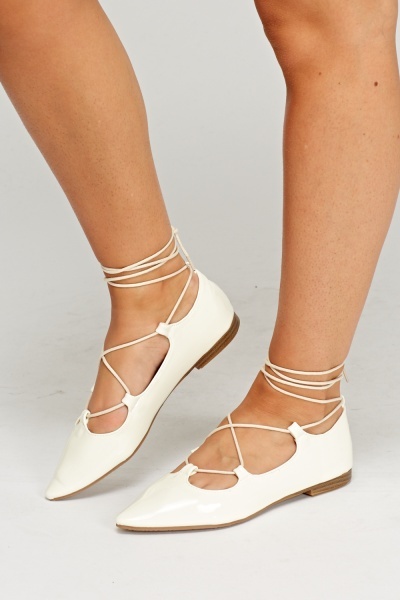 Tie Up Court Flat Shoes - Just $3