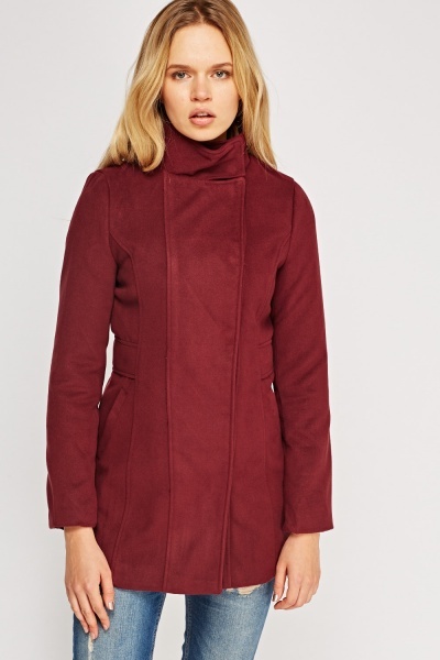 Burgundy Fitted Coat - Just $6