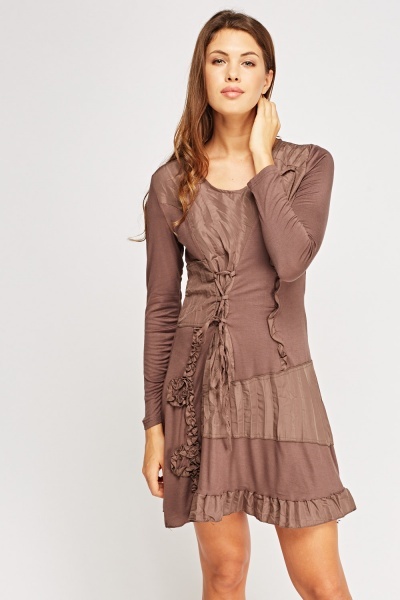 Tie Up Front Ruffle Dress - Just $7