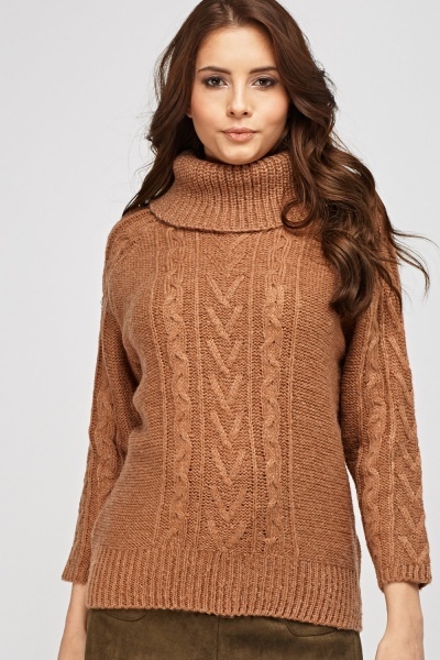 Cable Knit Roll Neck Jumper - Just $6
