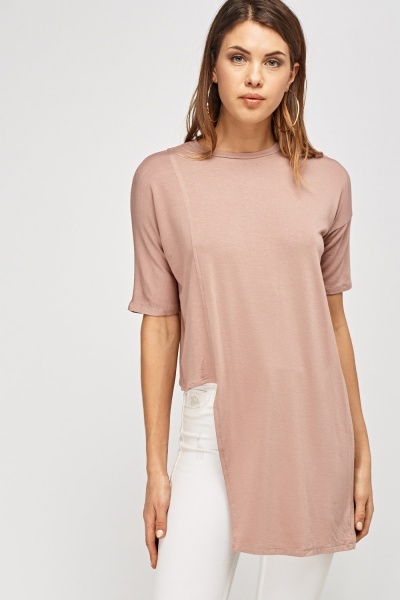 Dusty Pink Asymmetric T-Shirt - Just $7
