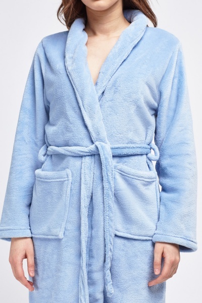 Light Blue Fluffy Dressing Gown - Just $6
