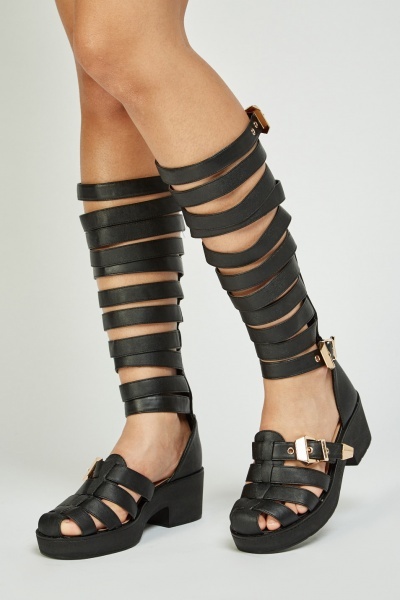 knee high gladiator heels