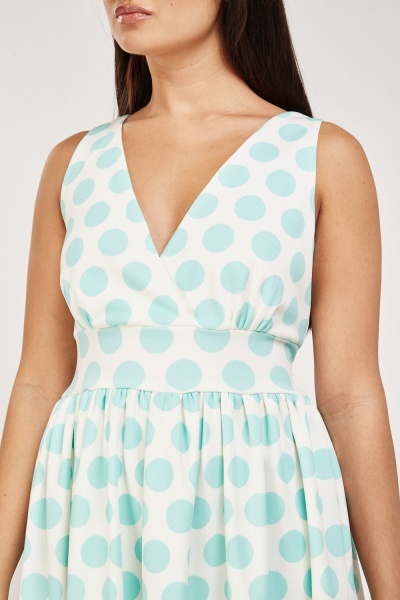Polka Dot Print Frilly Wrap Dress - Just $7