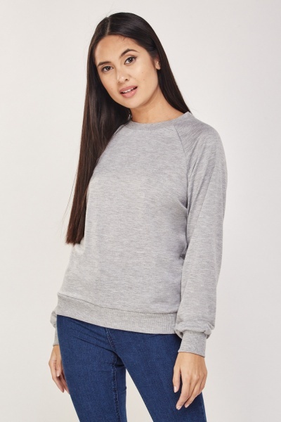 Cut Out Heart Back Sweatshirt - Grey or Middle Blue - Just £5