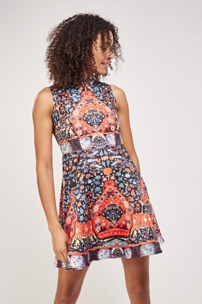 oriental print dress