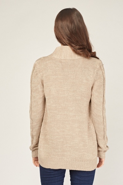 Beige Cable Knit Cardigan - Just $3