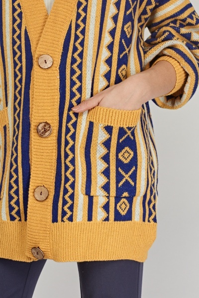 tribal knitted cardigan