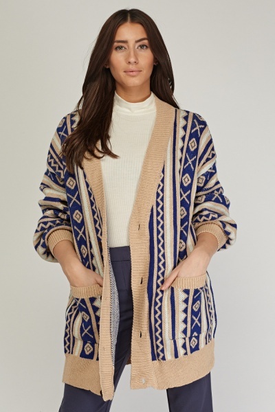 tribal knitted cardigan